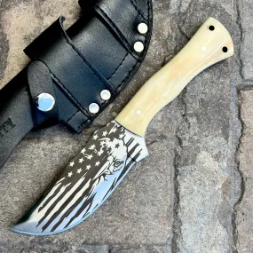 10” Rough Rider Series - Eagle & Flag - Bone - D2 Steel - Horizontal & Vertical Carry - CUS35