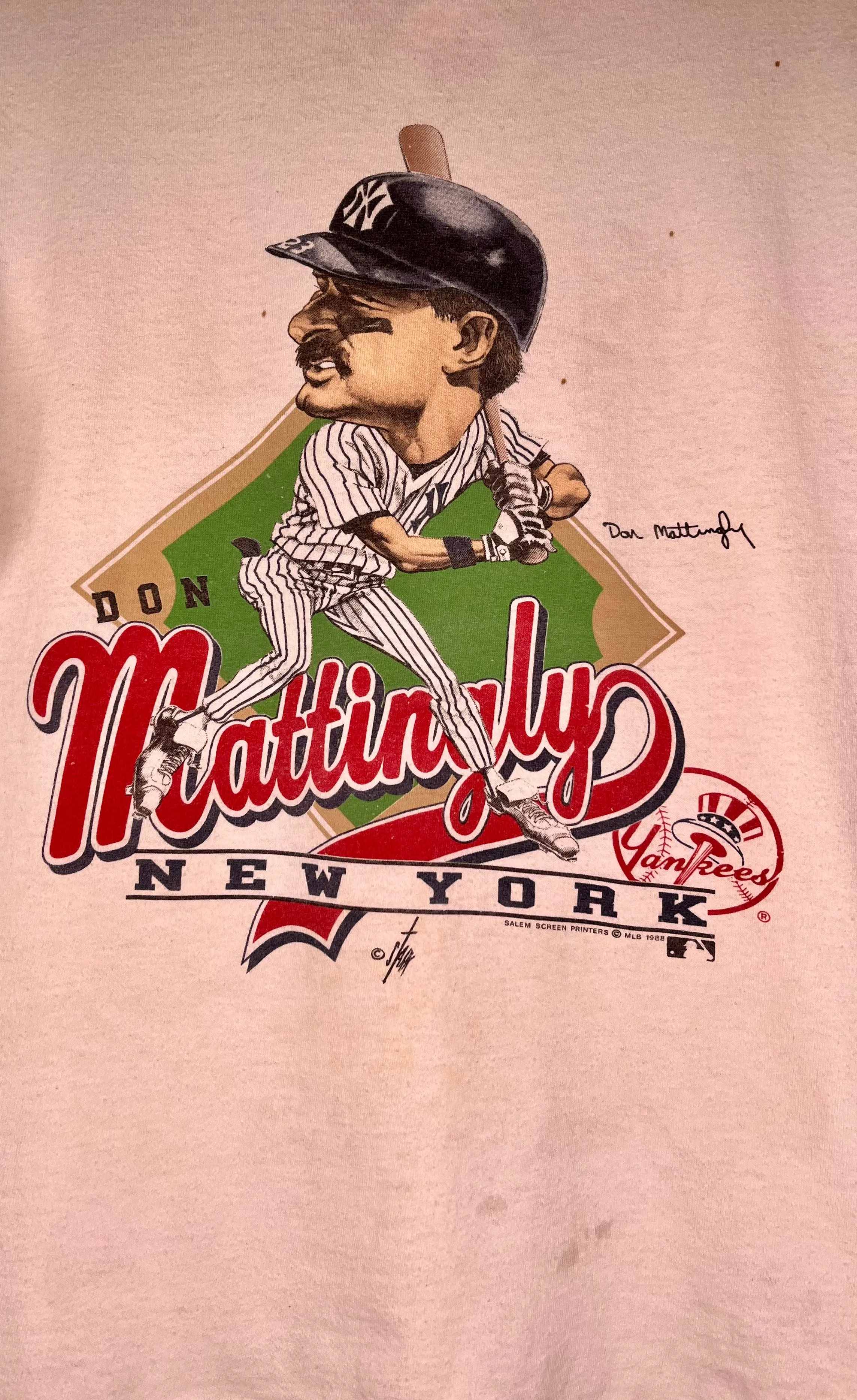 1988 Don Mattingly New York Yankees T-Shirt: M/L