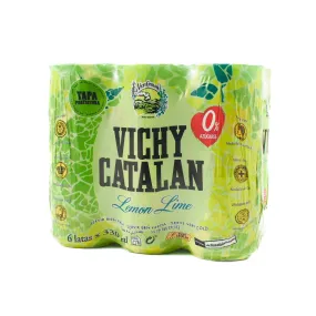 6x Vichy Catalan Sparkling Lemon & Lime Mineral Water, 330ml