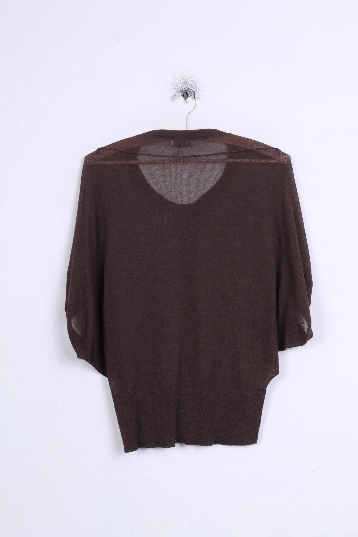 Angeli Martinero Womens L Jumper Short Sleeve Brown Sweater Italy