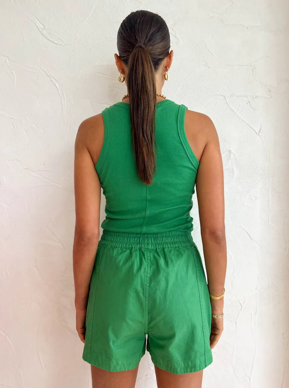 Assembly Label Renn Organic Rib Tank in Bermuda Green