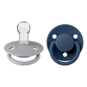 BIBS De Lux Silicone Pacifier 2 Pack - Cloud/Steel Blue