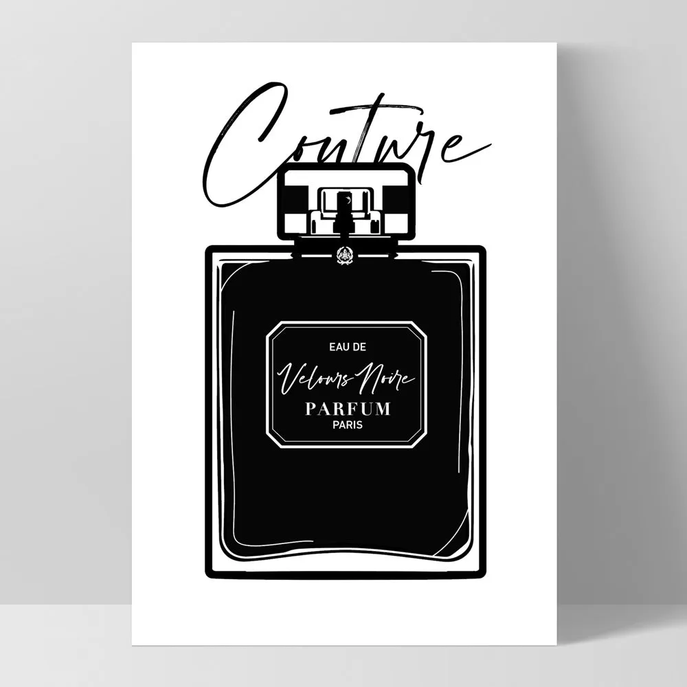 Black Scandi Perfume Bottle I - Art Print