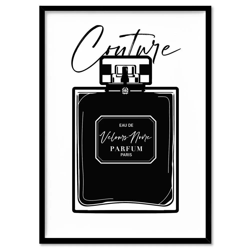 Black Scandi Perfume Bottle I - Art Print