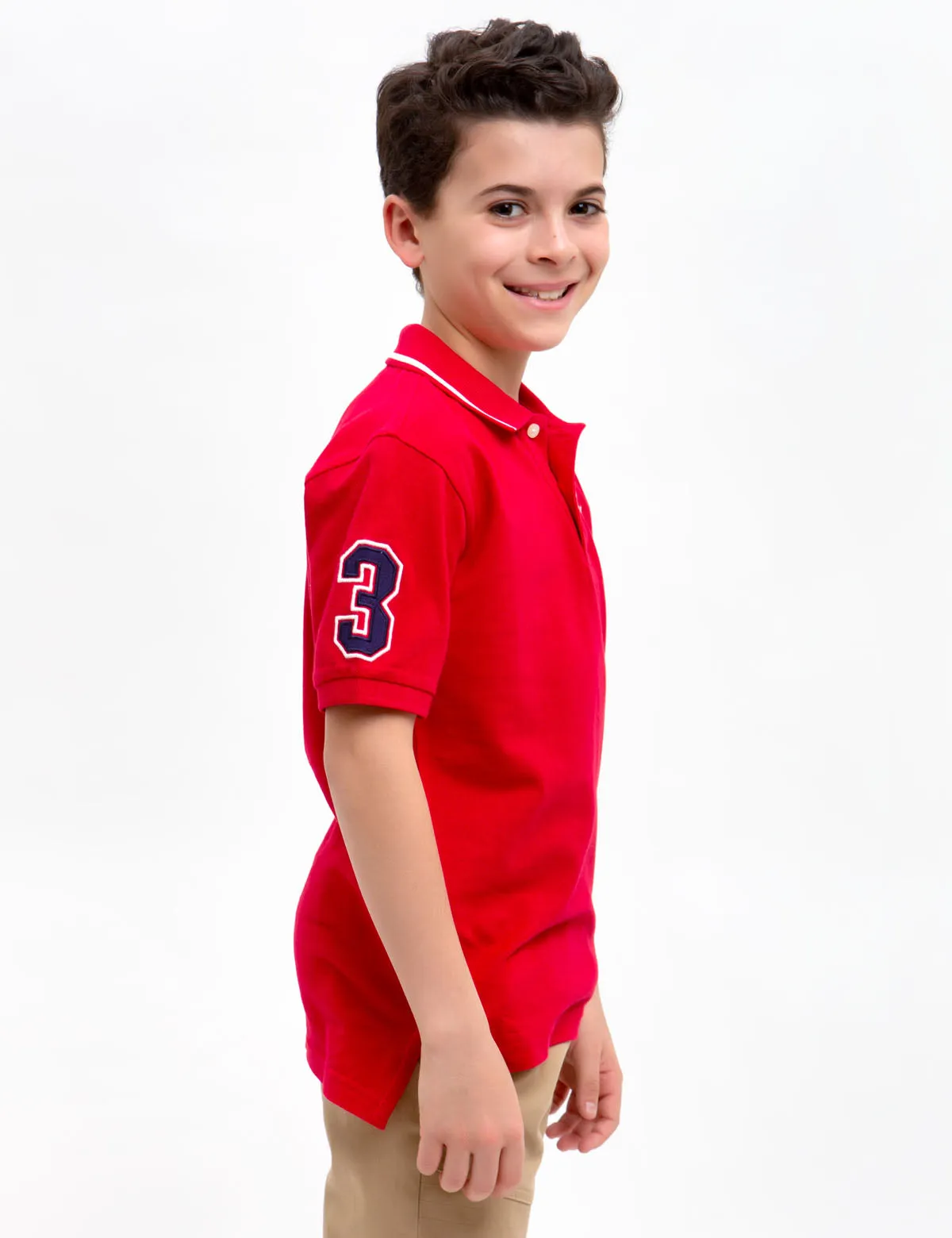 BOYS SOLID COLLAR POLO SHIRT