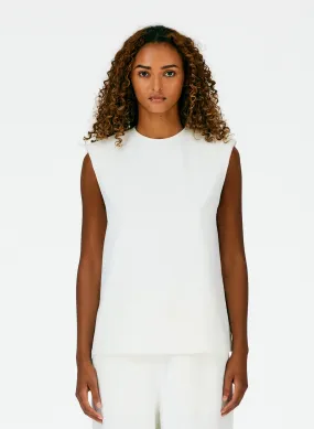 Chalky Drape Padded Shoulder Sleeveless Top