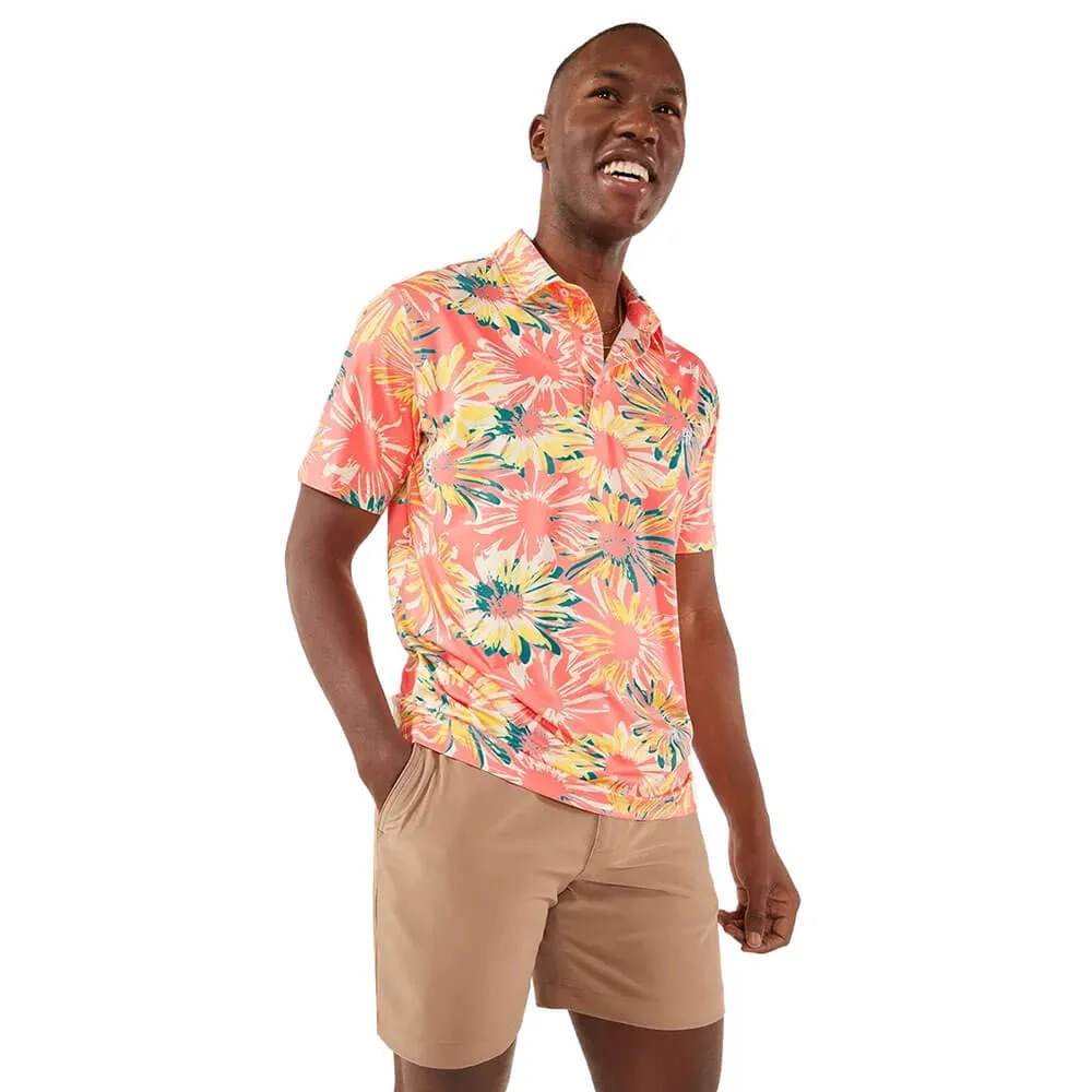 Chubbies The P.I. Performance Polo Shirt - Coral