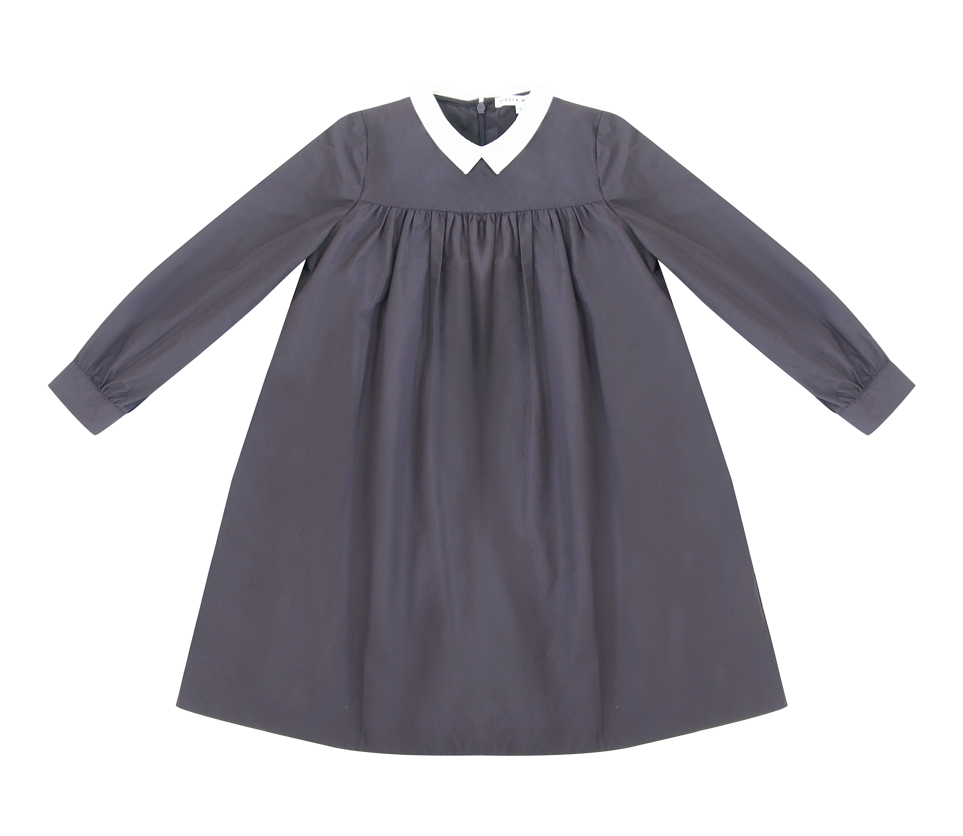 dress taffeta with collar - plum