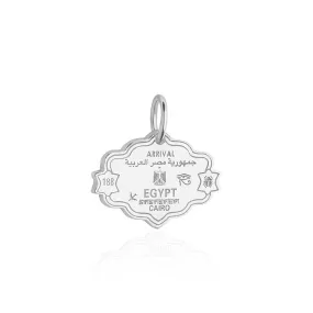 Egypt Passport Stamp Charm Silver