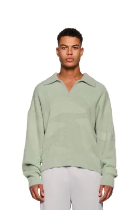 Glitched Fuzzy Polo Mint