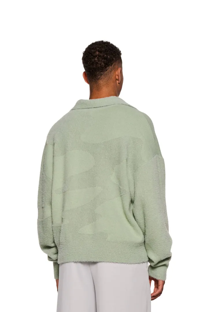 Glitched Fuzzy Polo Mint