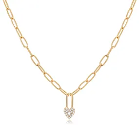 Gold Heart Lock Chain	Necklace