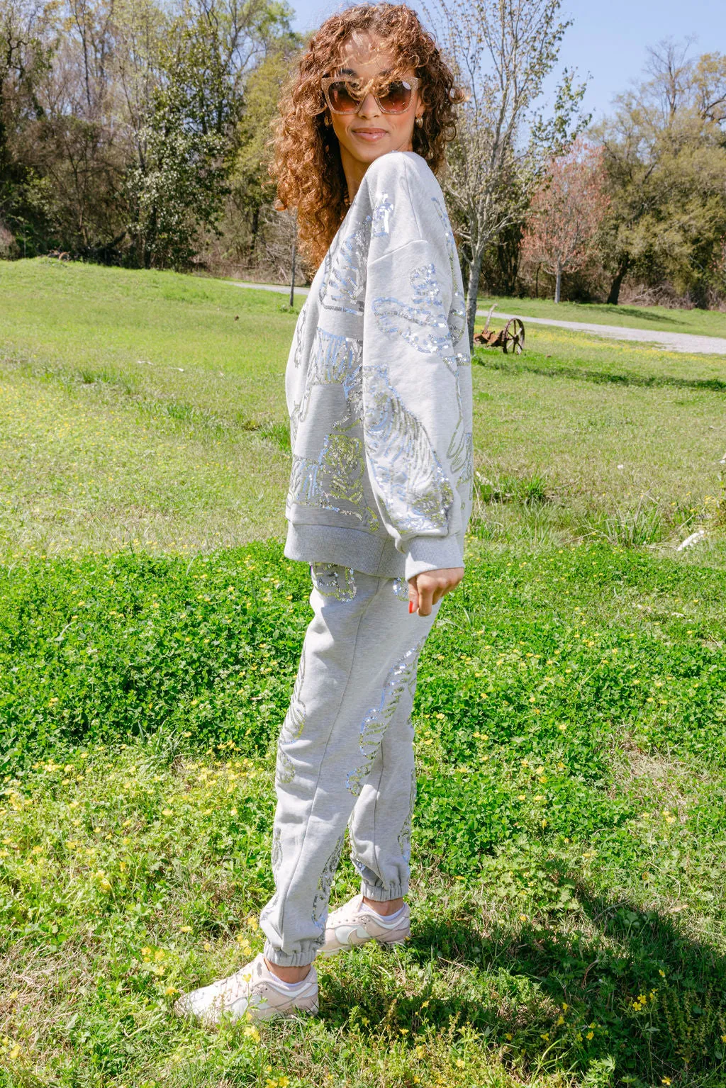 Grey & Silver All Over Tiger Jogger