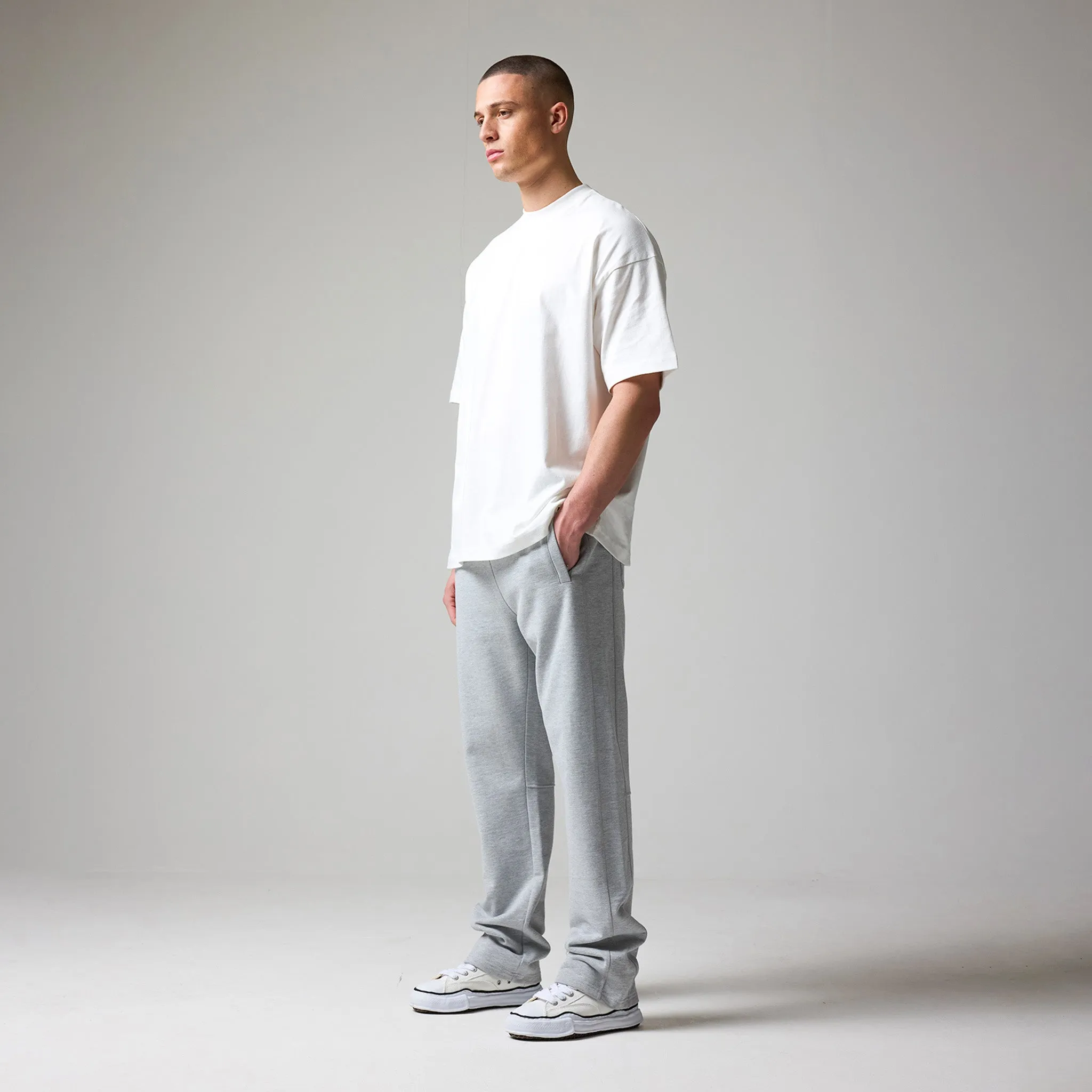 Heavyweight Open Hem Jogger | Grey Marl