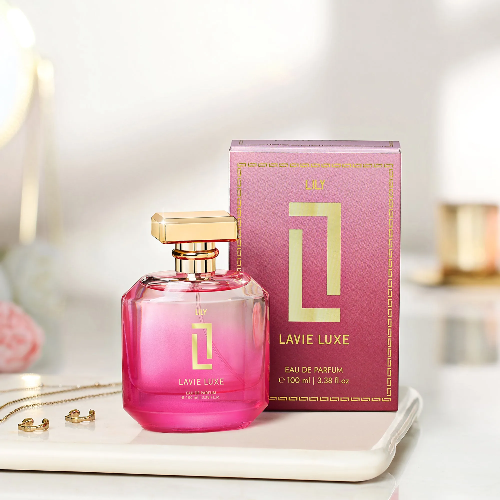 Lavie Luxe Lily Luxury Woman Eau De Parfum 100 ml ǀ  Perfume with scents Lily, Rose & Spicy  -  Pink