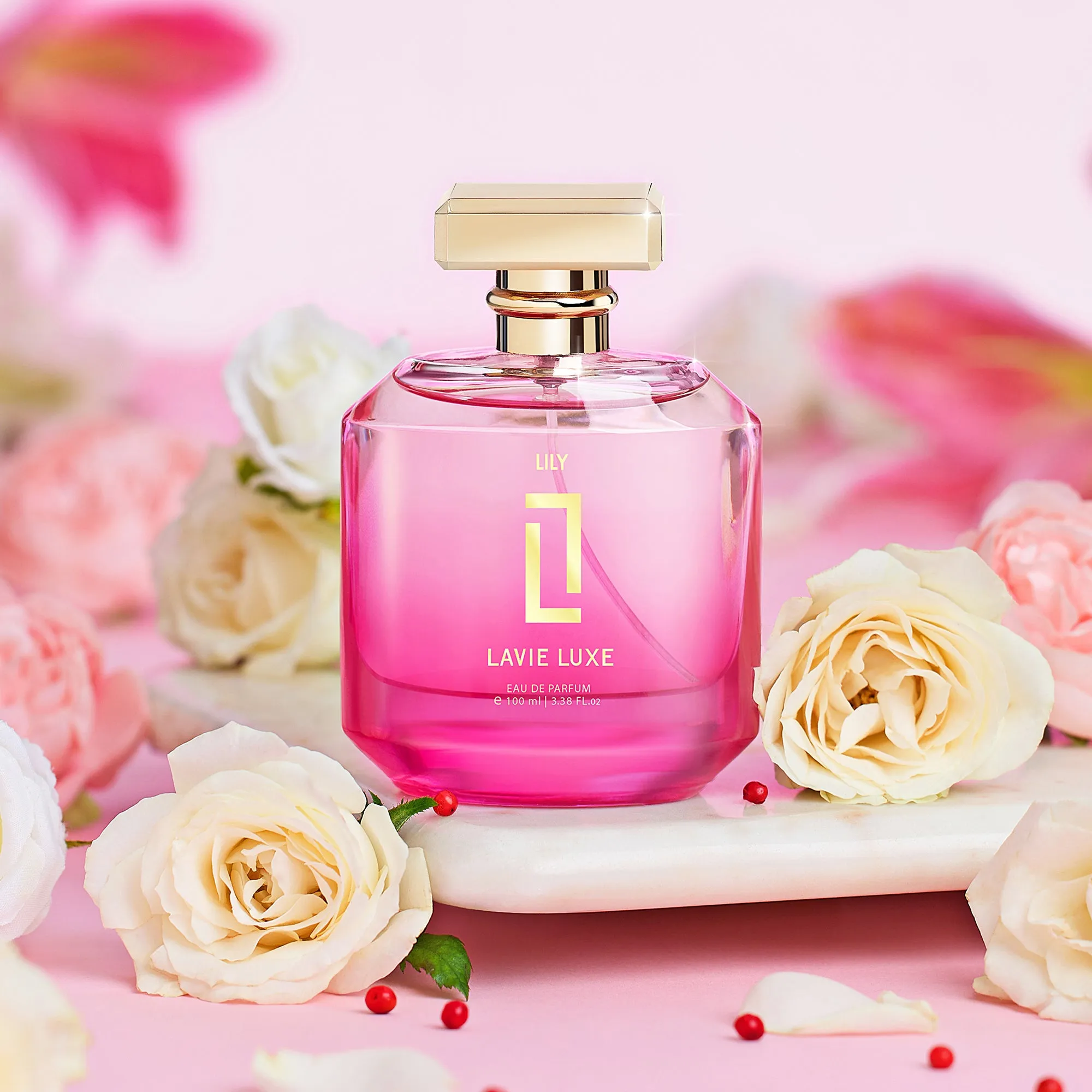 Lavie Luxe Lily Luxury Woman Eau De Parfum 100 ml ǀ  Perfume with scents Lily, Rose & Spicy  -  Pink