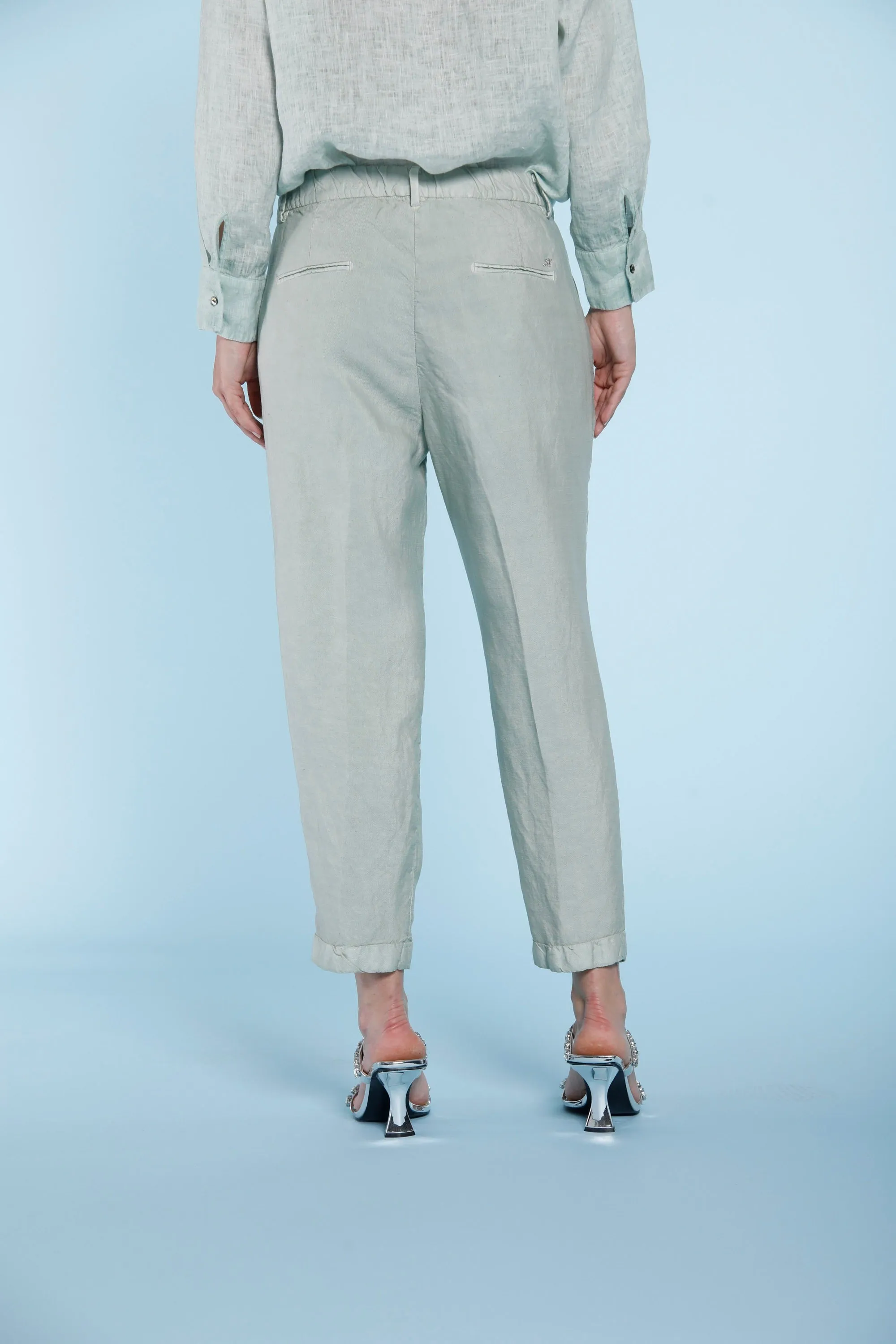 Linda Summer pantalone chino donna in tencel e lino relaxed