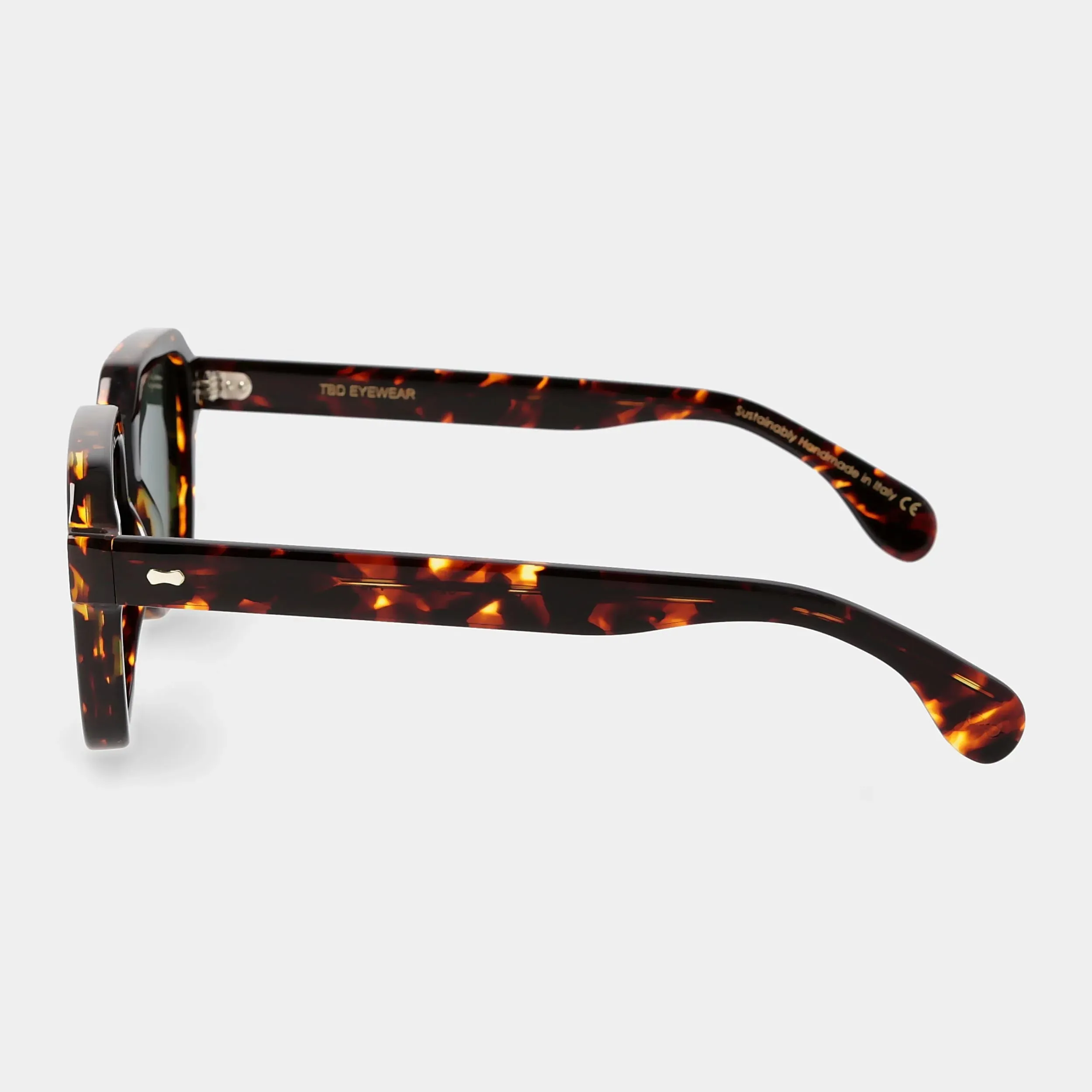 LINO ECO DARK HAVANA Sunglasses | Bottle Green Lens