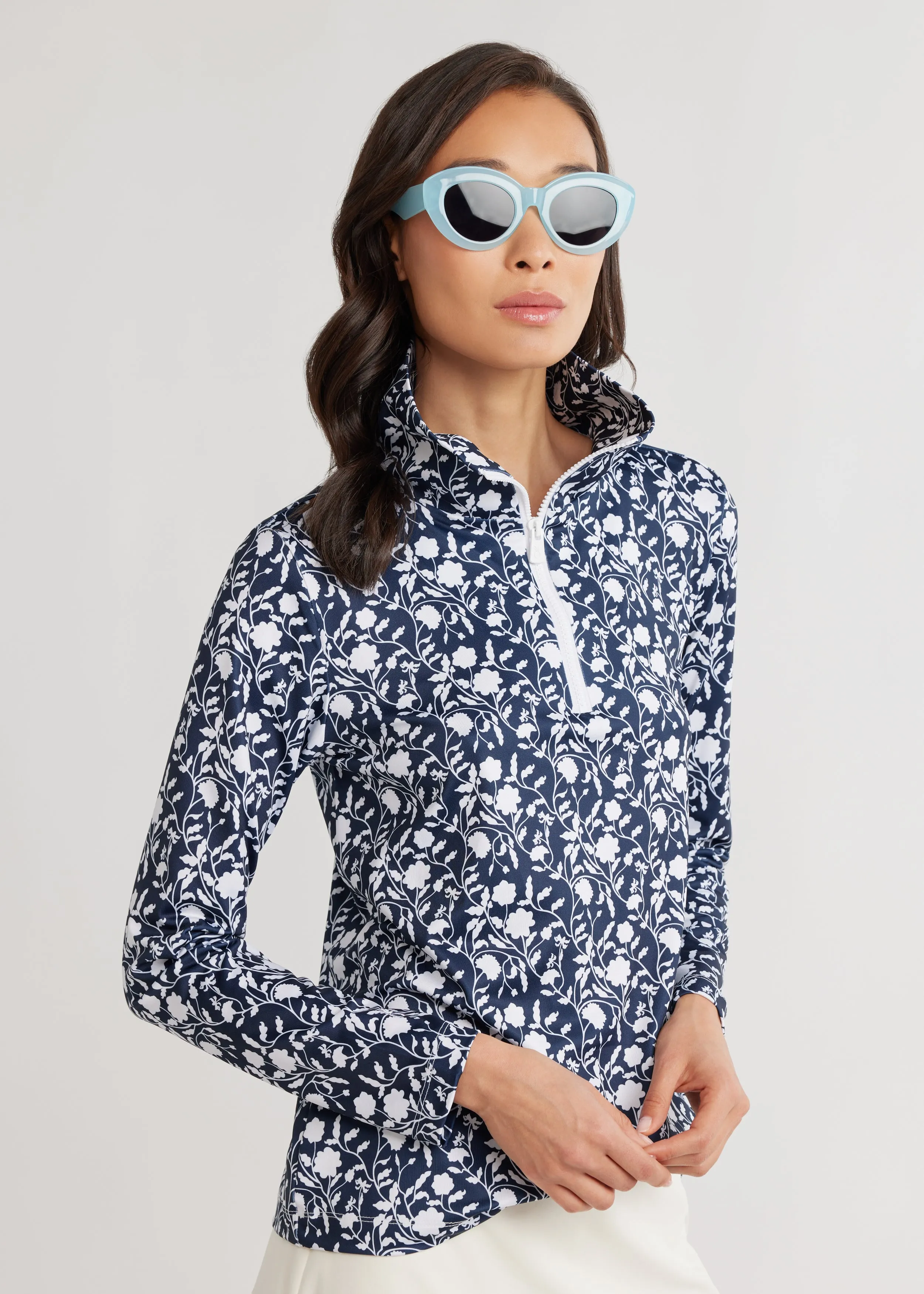 Newport Pullover in Luxe Stretch (Midnight Floral)