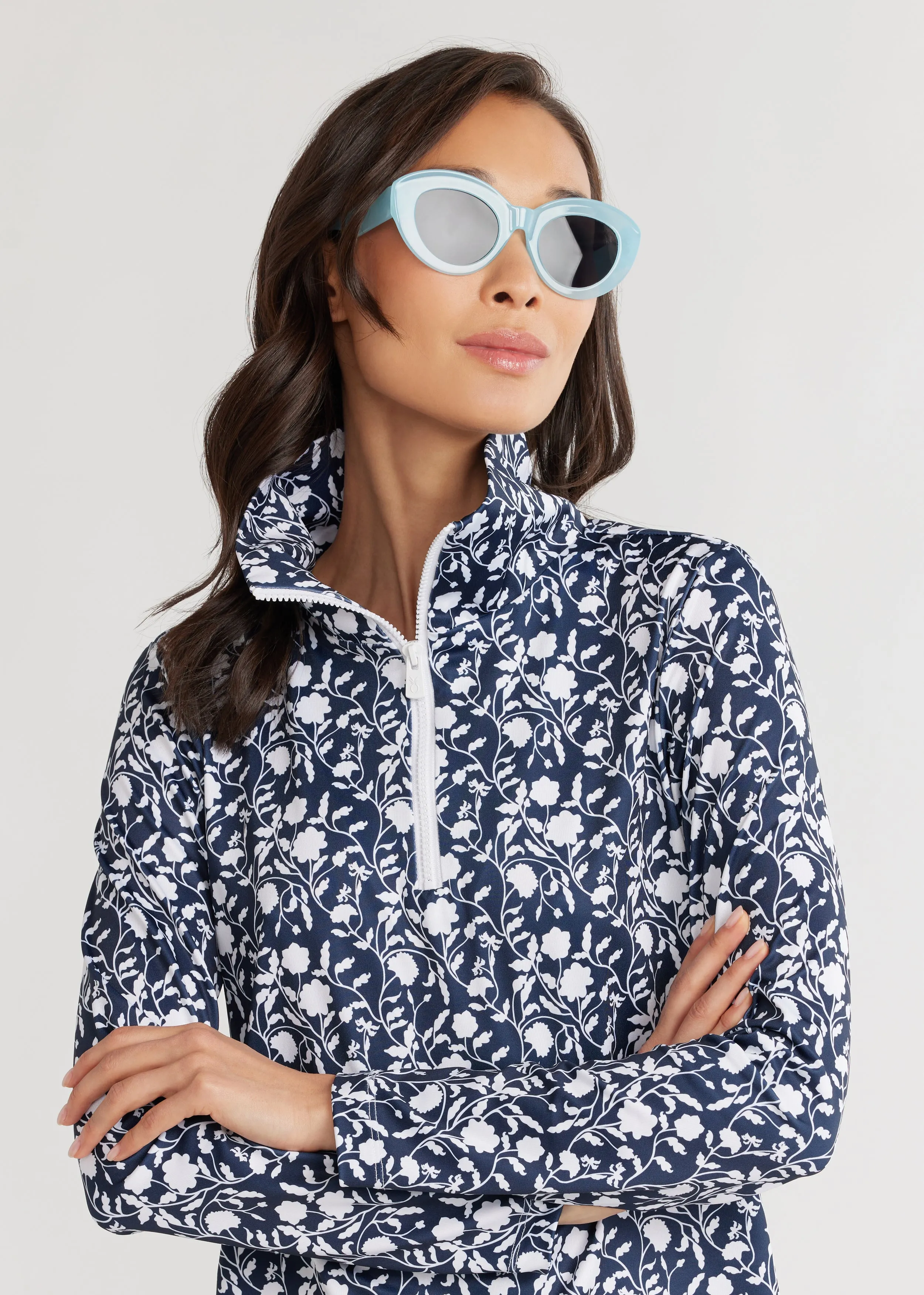 Newport Pullover in Luxe Stretch (Midnight Floral)