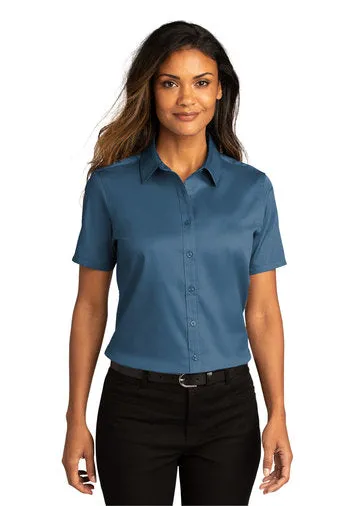 Port Authority® Ladies Short Sleeve SuperPro ™ React ™ Twill Shirt