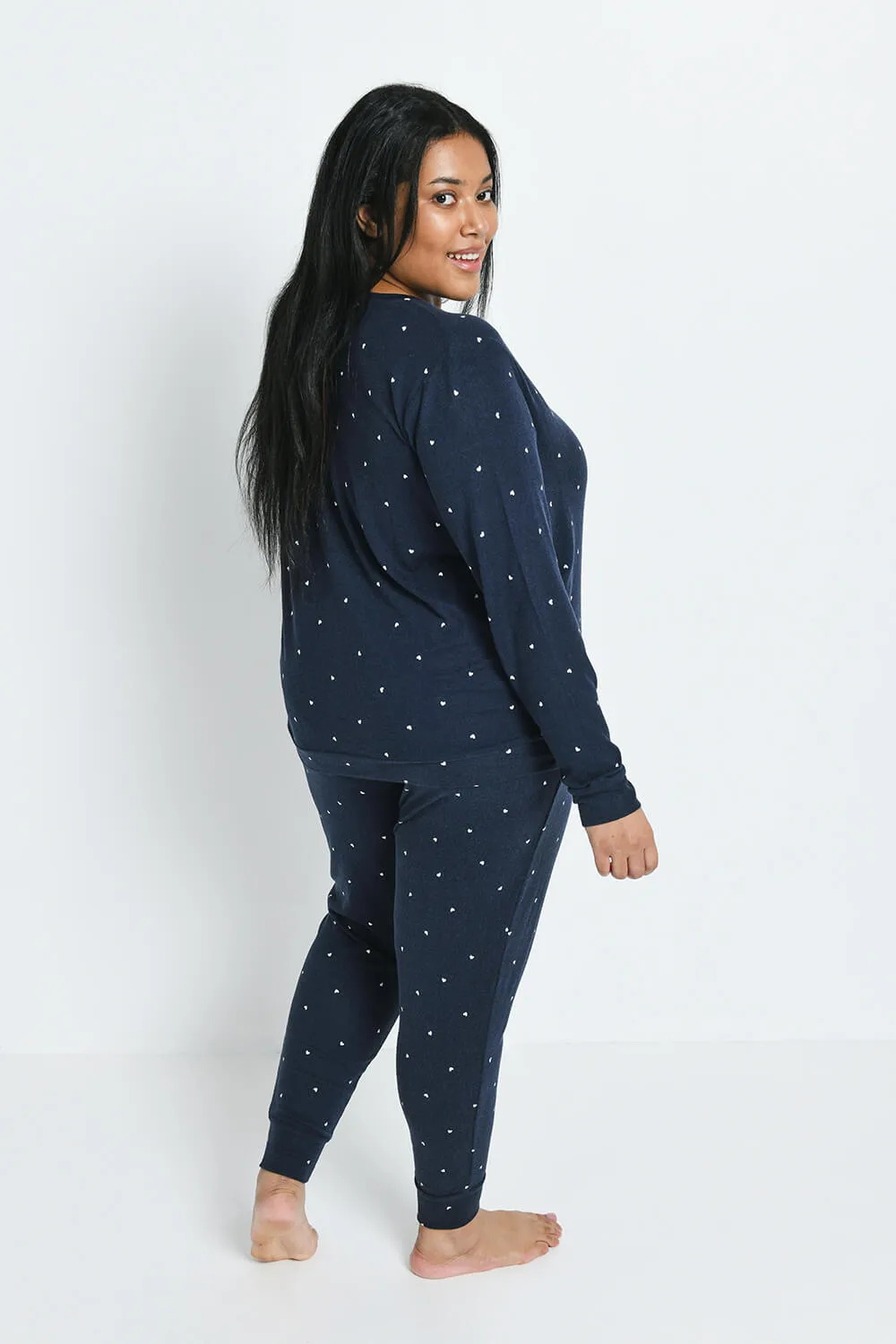 Super Soft Pyjama Set - Navy Hearts