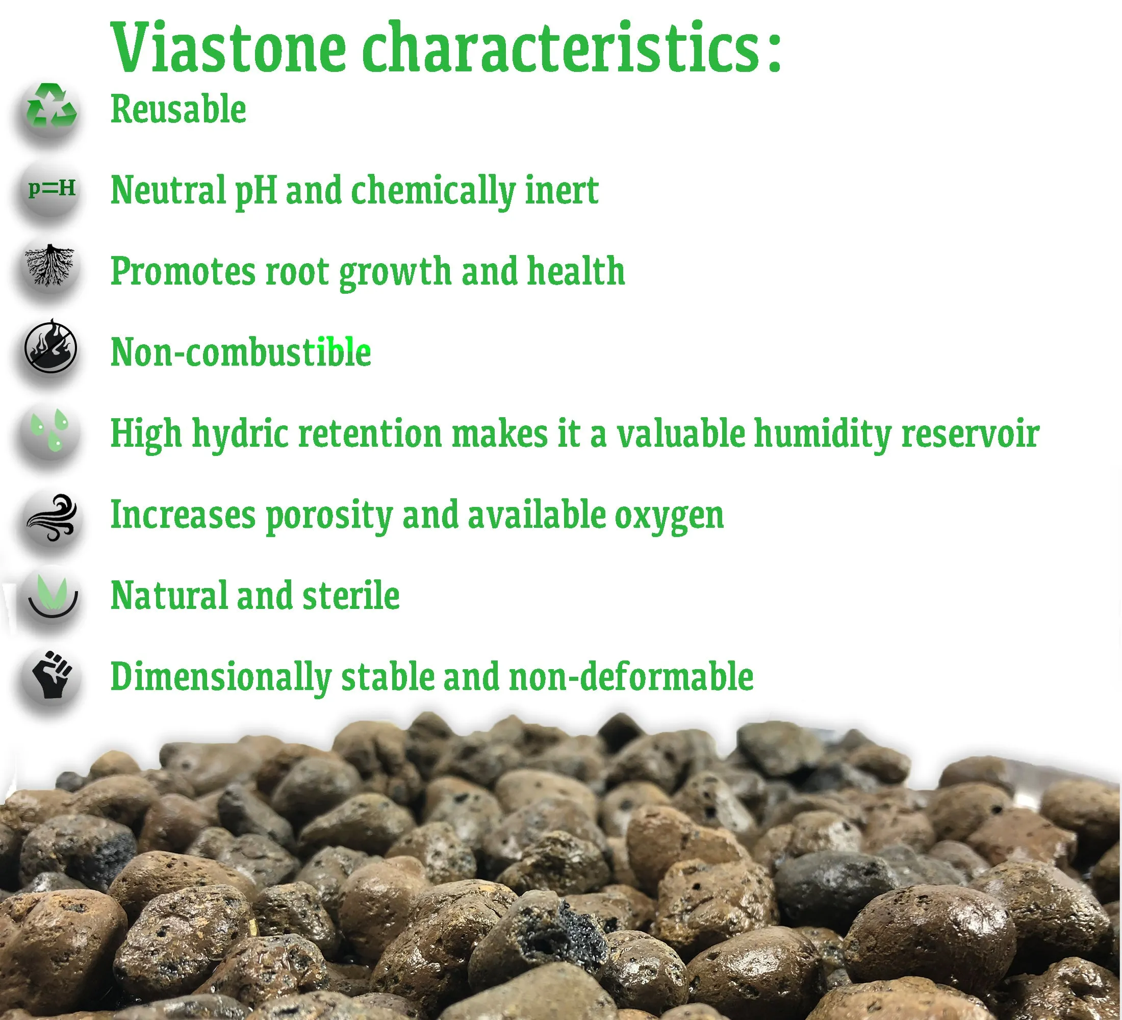 Viastone 50L Expanded Clay Pebbles, Grow Rocks, Irregular (Pallet of 52)