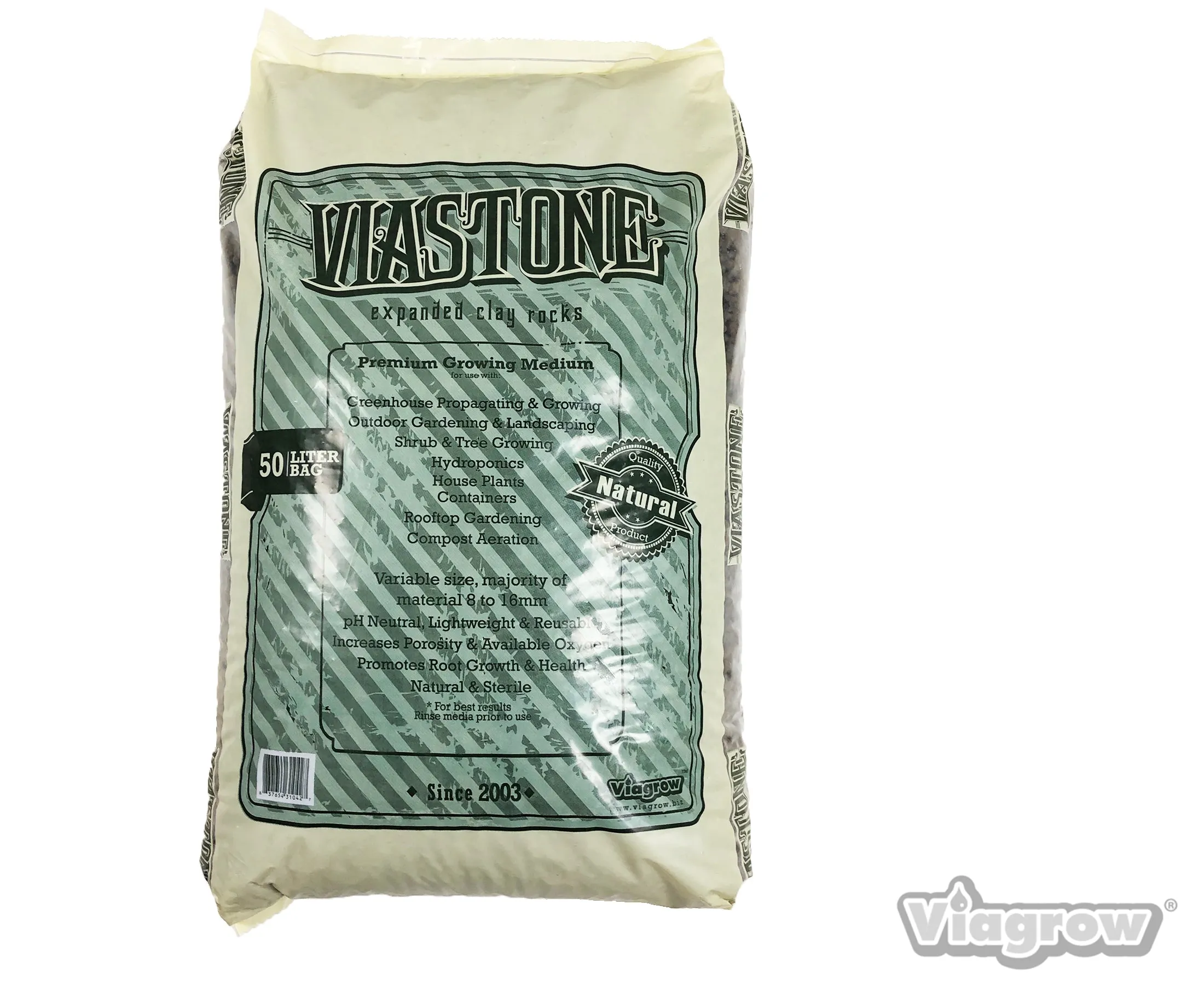 Viastone 50L Expanded Clay Pebbles, Grow Rocks, Irregular (Pallet of 52)